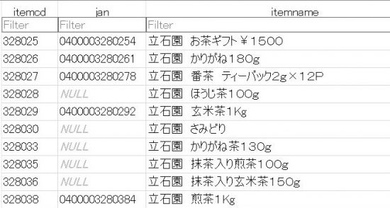 TableViewExtension本番アプリ導入準備：まずは項目を減らす方法coalesce関数勉強中４：NULLでデータインポートし直し