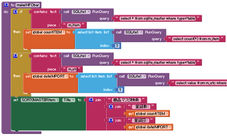 App Inventor開発：データベース情報表示