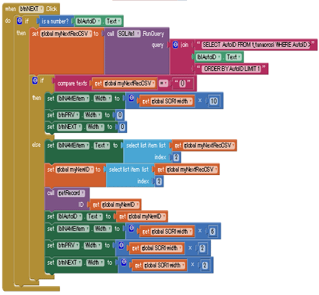 App Inventor2＋SQLiteアプリに[前レコード][次レコード]ボタンが欲しい