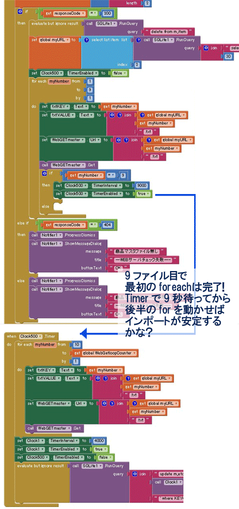 App Inventor2＋SQLのbulk importを安定させたい