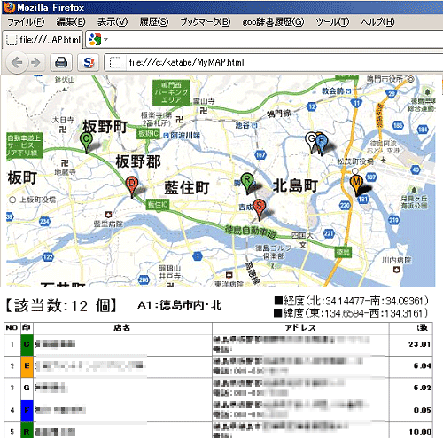 FusionTablesで配送計画マップ作成